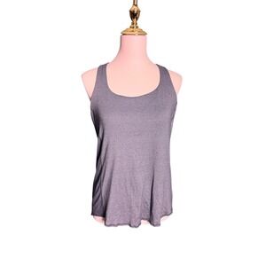 Lululemon Wild Tank Top heather Gray Black Strappy Open Back Shelf Bra XS